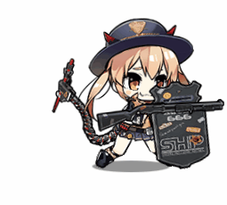 1girl, 666, :3, :d, ankle_boots, badge, belt, black_footwear