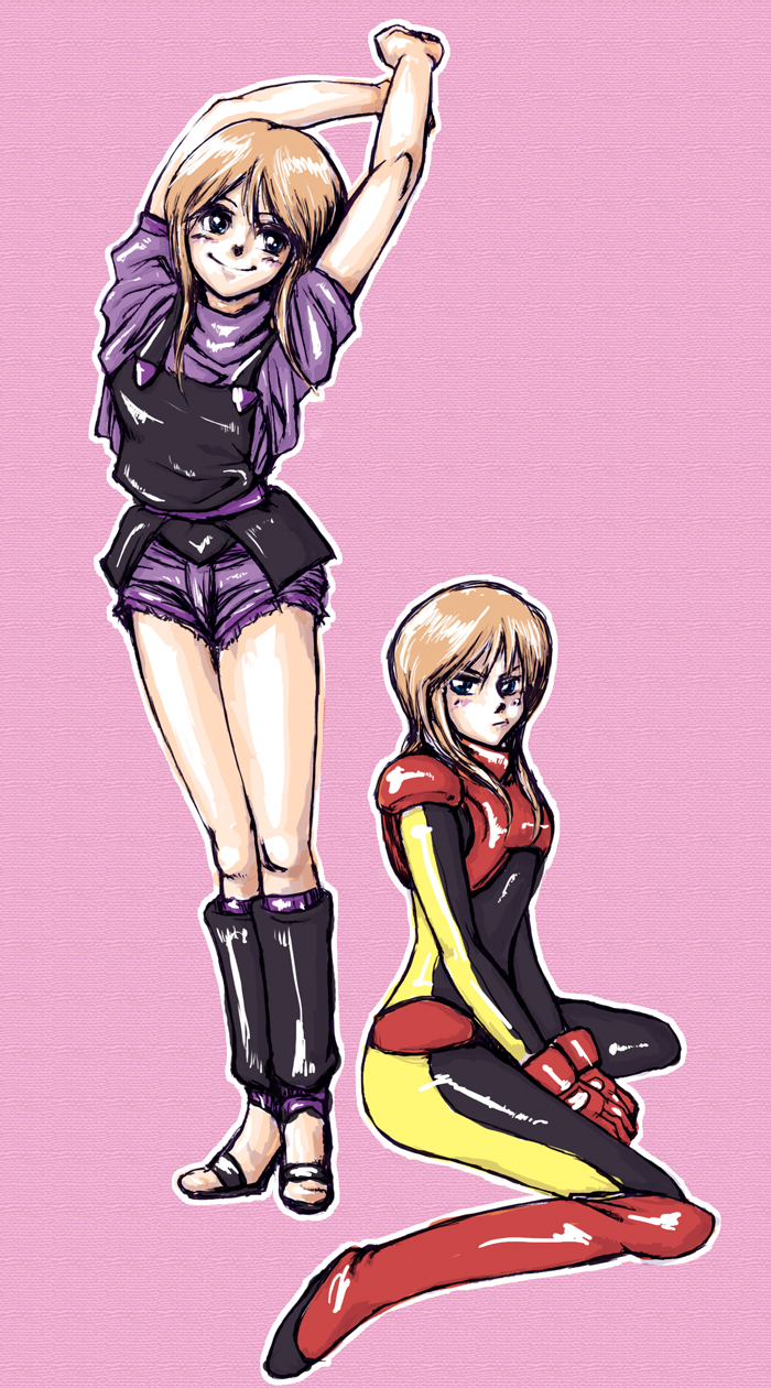 clones, elpeo_ple, elpeo_puru, gloves, gundam, gundam_zz, highres, orange_hair