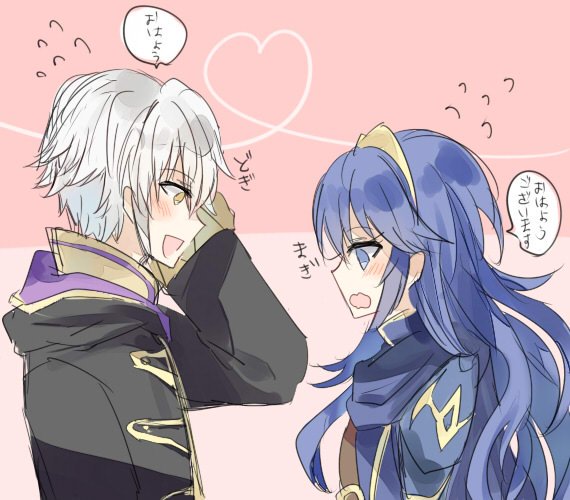 1boy, 1girl, blue_eyes, blue_hair, blush, cape, couple, fire_emblem