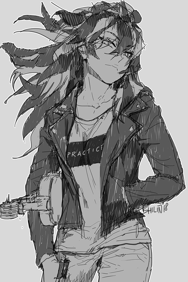 1girl, alternate_costume, alternate_universe, black_hair, blackbird, carciphona, commentary, denim