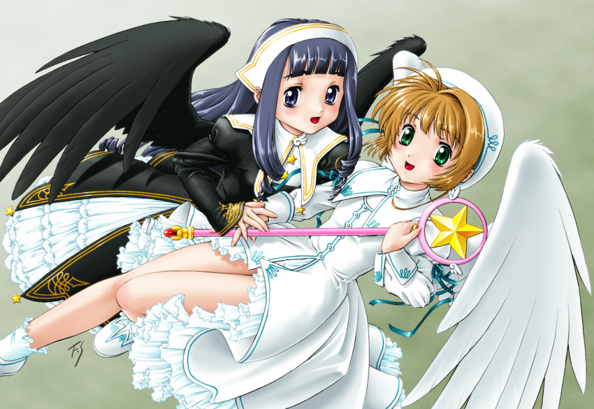 black_wings, card_captor_sakura, cardcaptor_sakura, daidouji_tomoyo, fuji_shinobu, hoshi_no_tsue, kinomoto_sakura, magical_girl