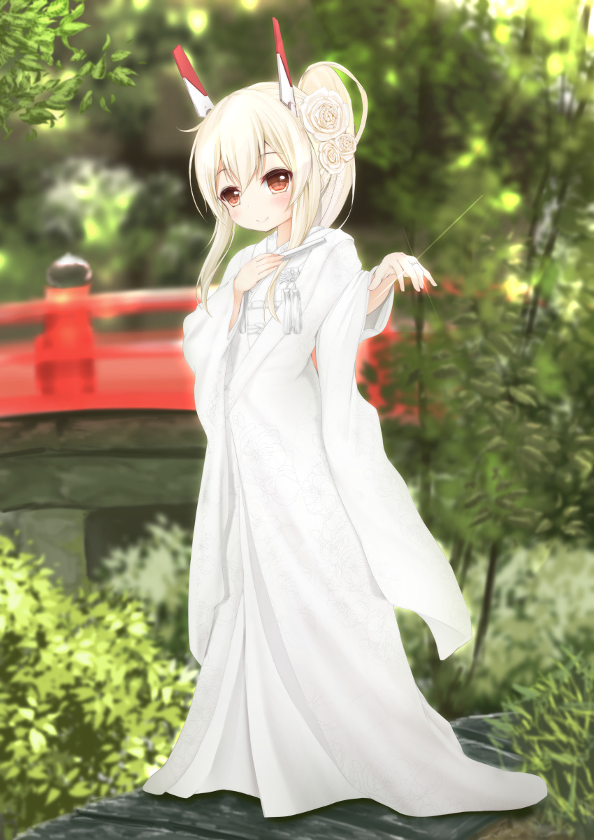 1girl, absurdres, ayanami_(azur_lane), azur_lane, bangs, blurry, blurry_background, blush