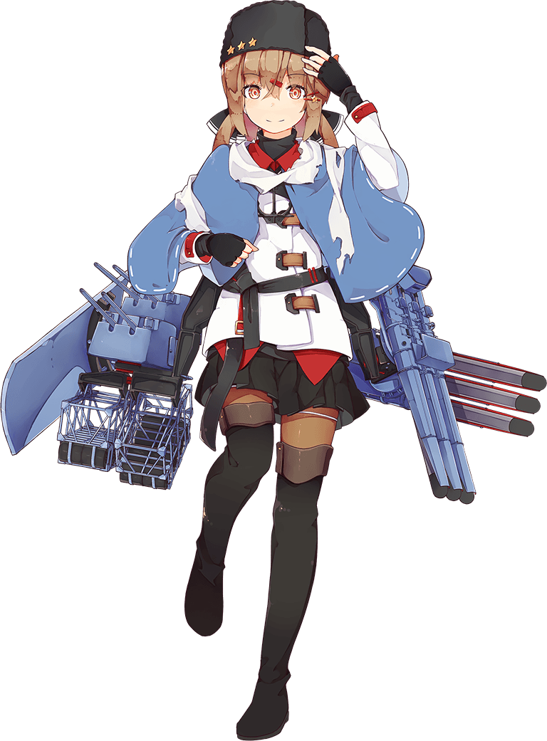 1girl, anchor, boots, brown_hair, fingerless_gloves, full_body, gloves, hair_ornament