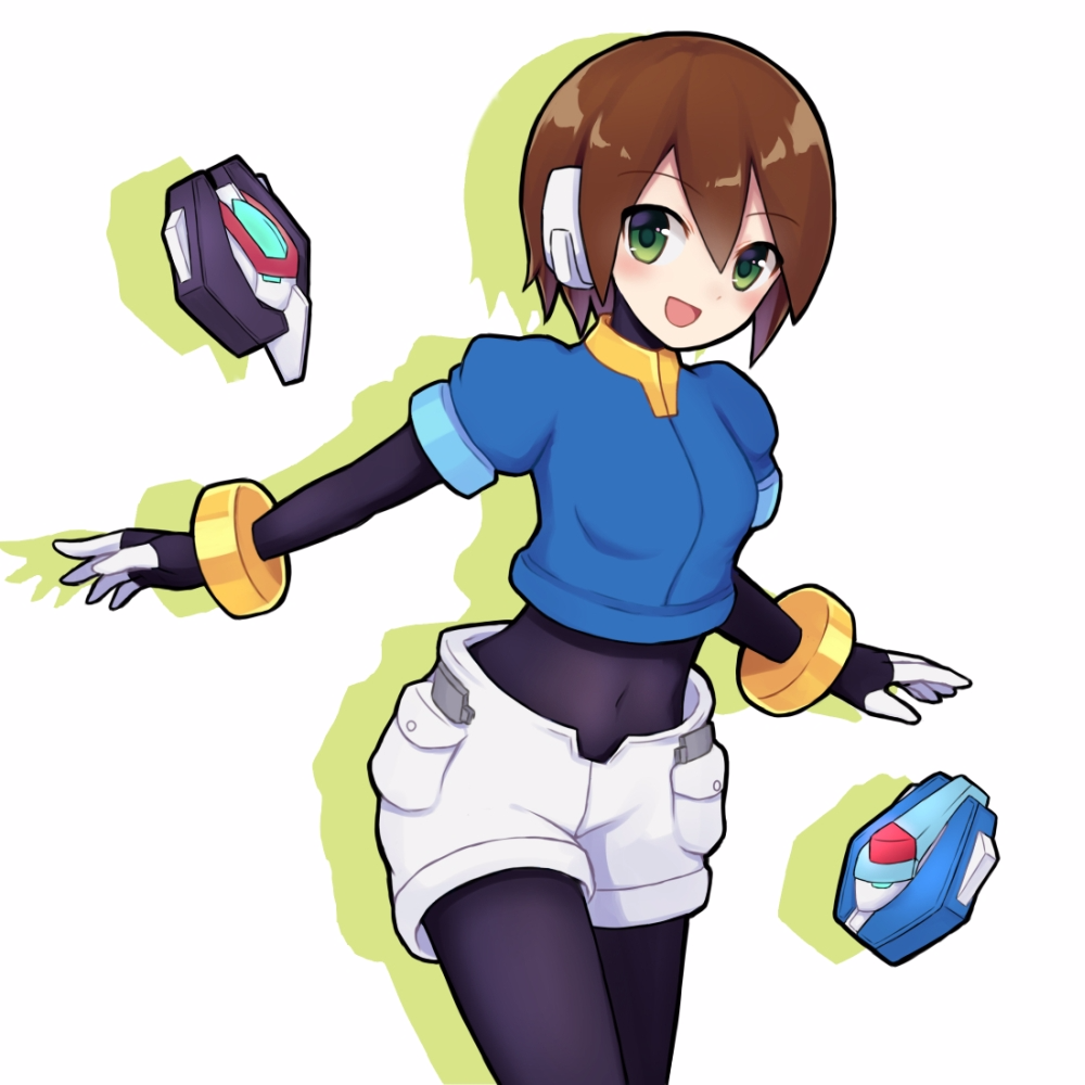 1girl, aile, blush, bracelet, breasts, brown_hair, covered_navel, cowboy_shot