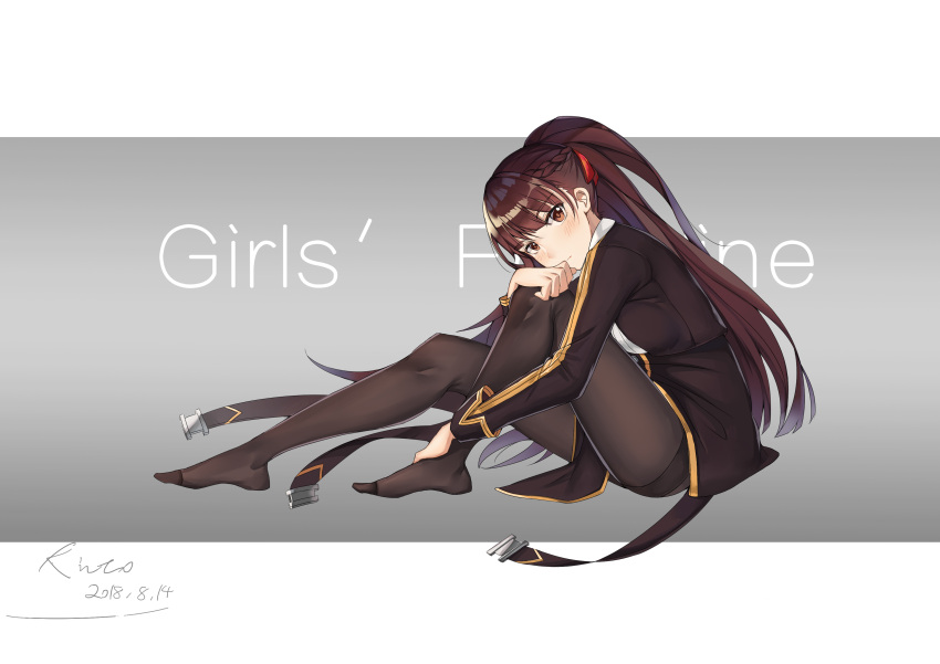 1girl, absurdres, bangs, black_coat, black_gloves, blush, braid, breast_press