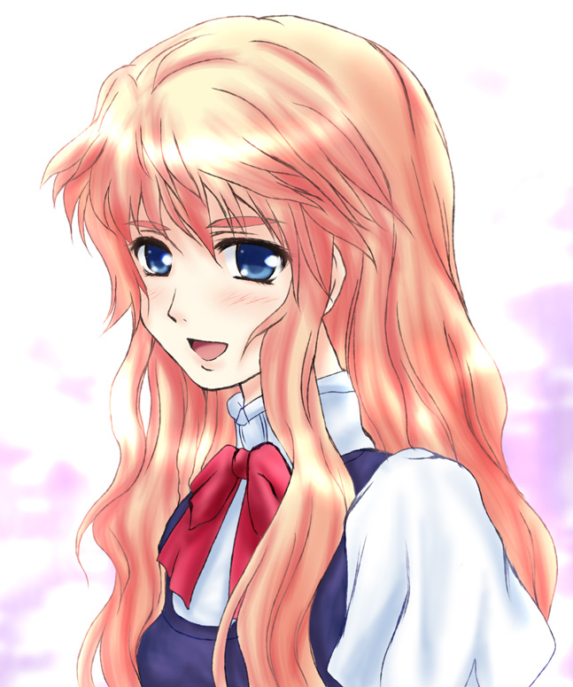 blue_eyes, macross, macross_frontier, ribbon, ribbons, shaian, sheryl_nome, smile