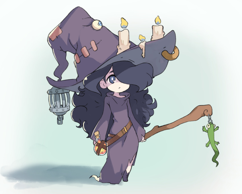 1girl, belt, big_hair, blue_background, blue_eyes, boots, bright_pupils, candle