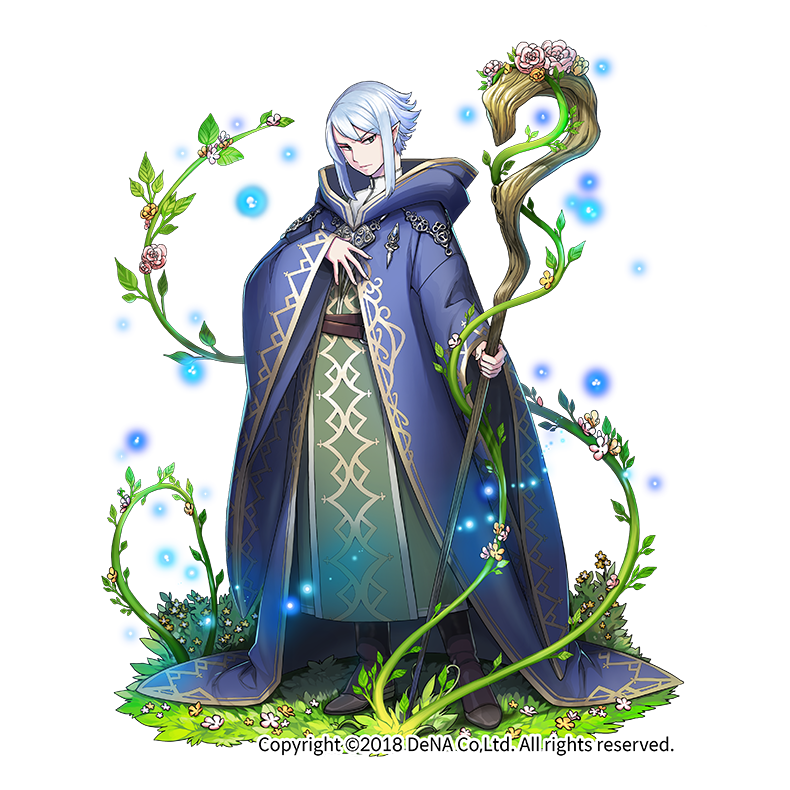 androgynous, blue_cloak, brown_footwear, cloak, flower, grass, hand_up, holding