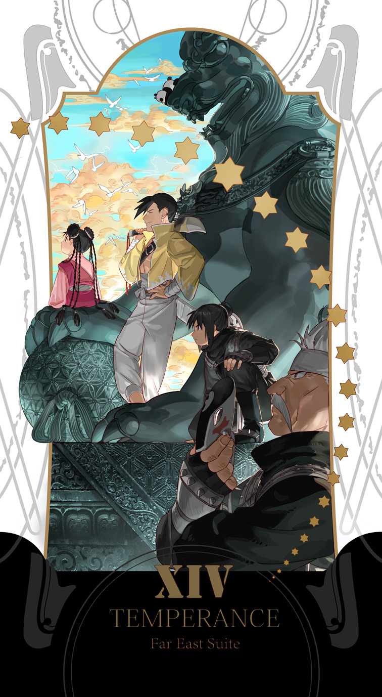 2boys, 2girls, bandage, bandaged_arm, bandages, black_hair, braid, china_dress
