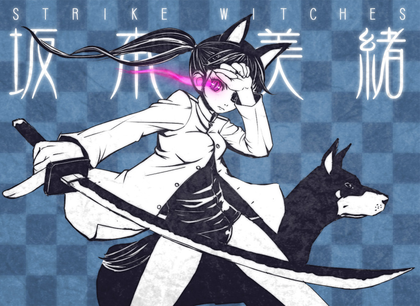 black_rock_shooter, black_rock_shooter_(character), black_rock_shooter_(cosplay), cosplay, dog, niwa_mizuki, no_pants, one-piece_swimsuit