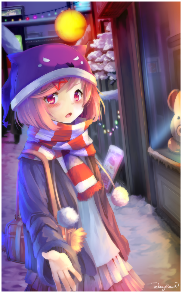 1girl, artist_name, bag, blush, commentary, doki_doki_literature_club, drawstring, english_commentary