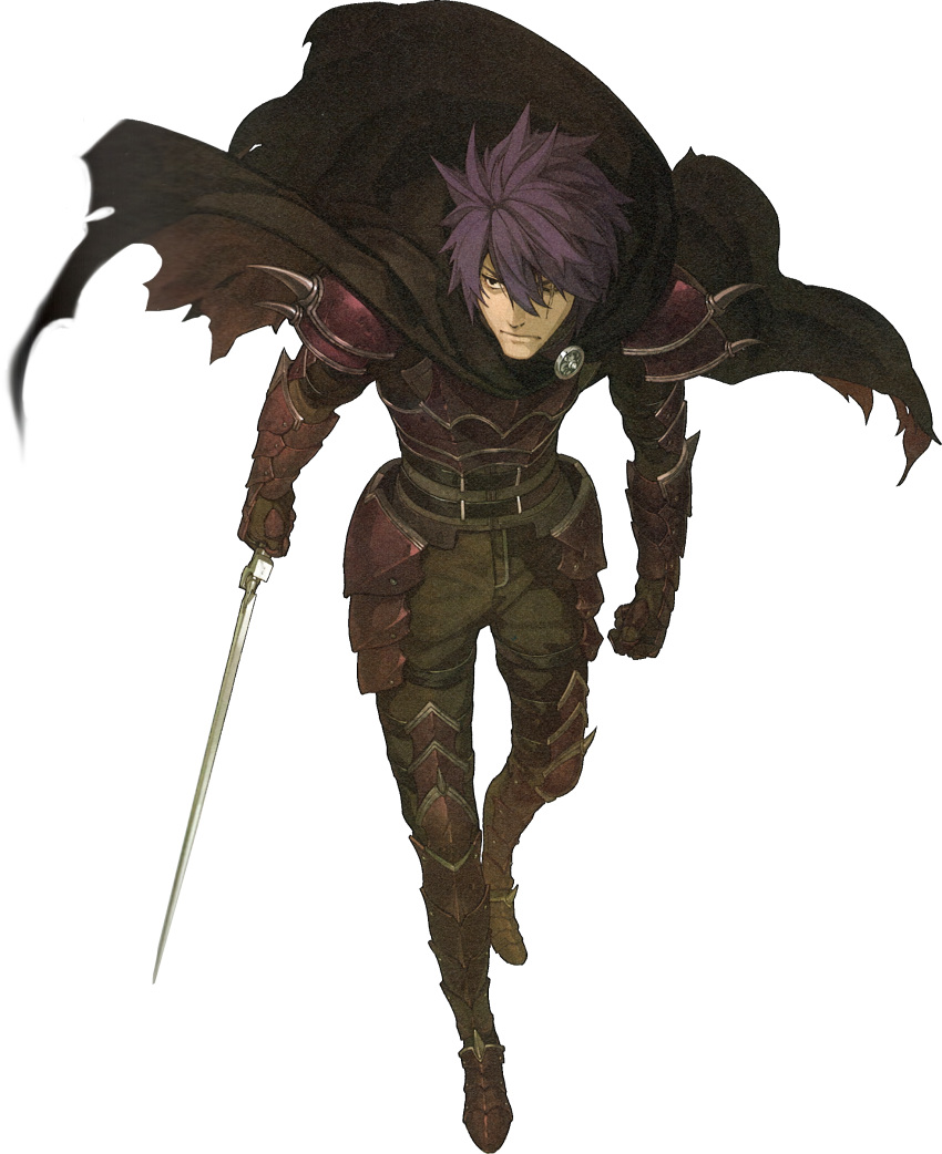 1boy, absurdres, armored_boots, boots, brown_eyes, cape, deen_(fire_emblem), fire_emblem