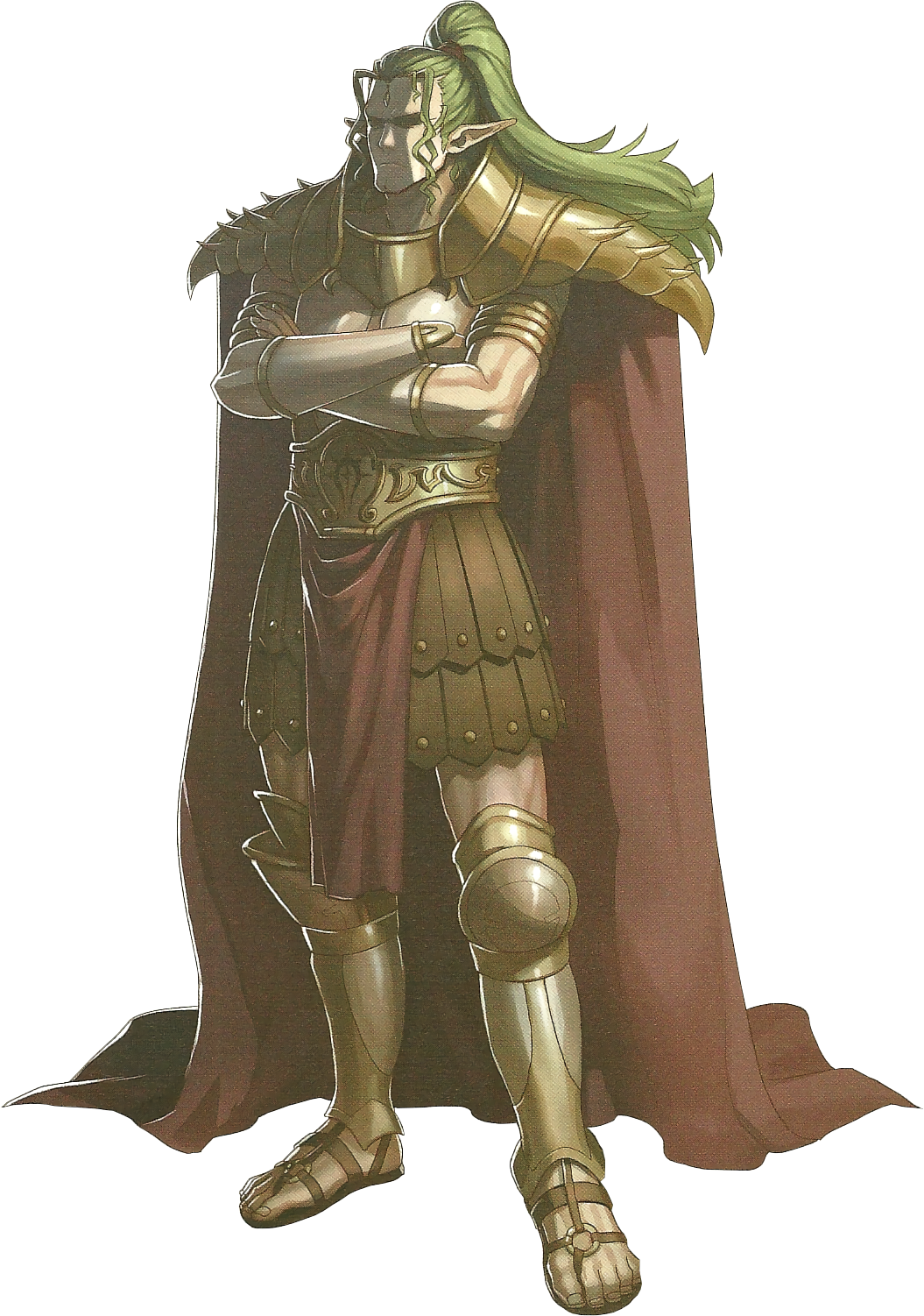 1boy, armor, bracelet, cape, crossed_arms, doma_(fire_emblem), fire_emblem, fire_emblem_echoes:_mou_hitori_no_eiyuuou
