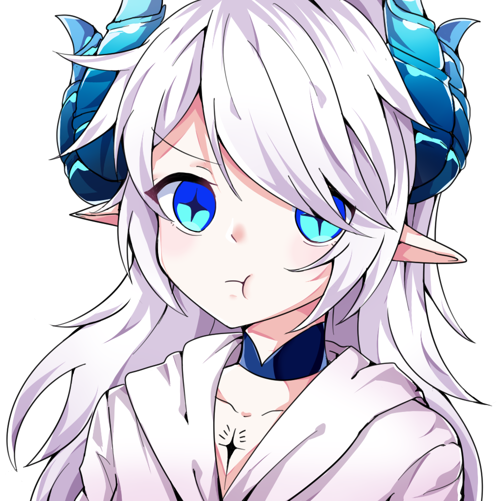 +_+, 1girl, 584440827, :t, blue_eyes, collarbone, elf, elsword