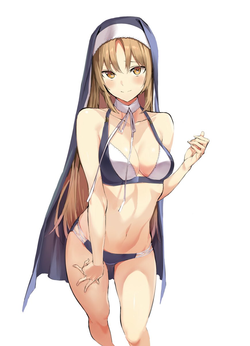 1girl, bare_arms, bare_shoulders, bikini, blush, breasts, brown_eyes, closed_mouth