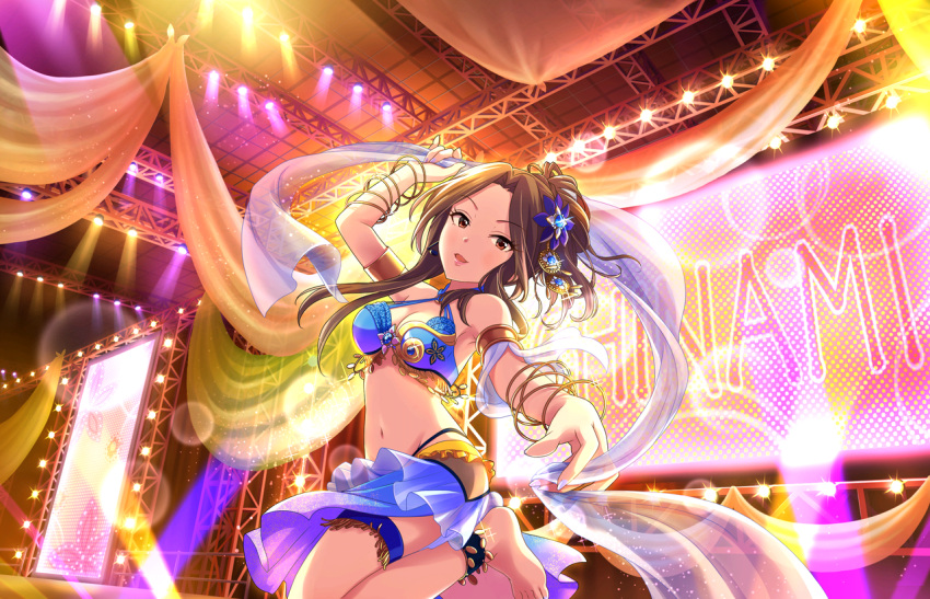 bikini, blush, brown_hair, green_eyes, idolmaster, idolmaster_cinderella_girls, idolmaster_cinderella_girls_starlight_stage, komuro_chinami
