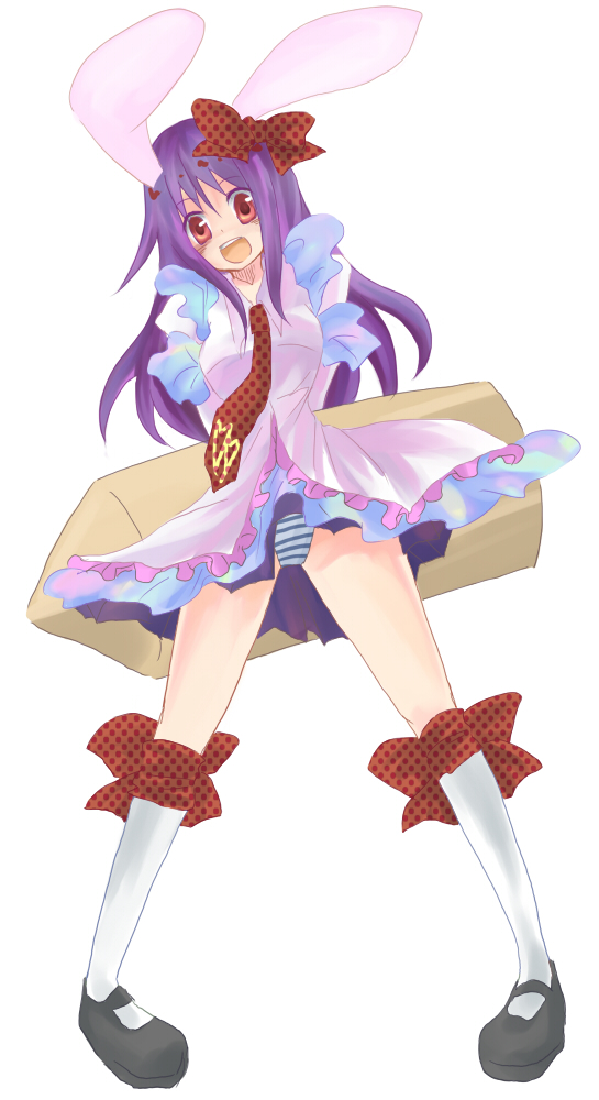 bullet, bullets, bunny_ears, ichigon, long_hair, panties, purple_hair, rabbit_ears
