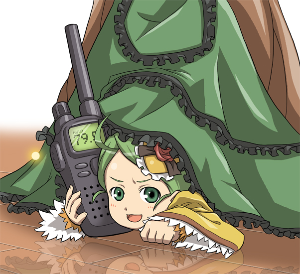 aka_(pixiv), aka_(pixiv193029), aka_(s3637), brown_hair, dress, frills, green_eyes, green_hair