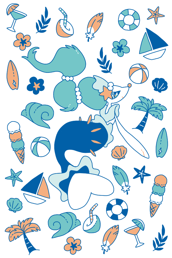 blue_eyes, blue_hair, coconut, creatures_(company), feathers, flower, food, game_freak