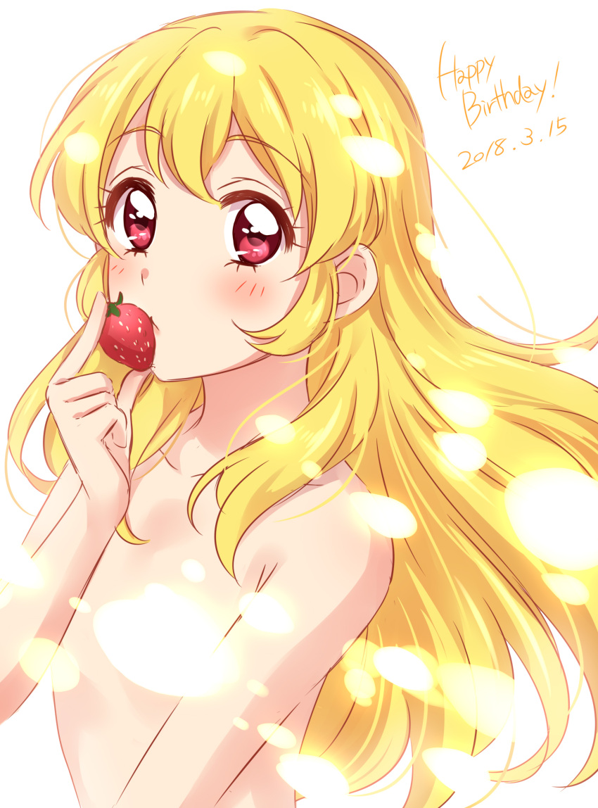 1girl, absurdres, aikatsu!, aikatsu!_(series), bangs, blonde_hair, blush, convenient_arm