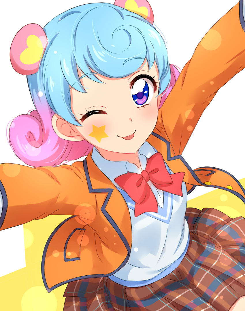 1girl, :p, absurdres, aikatsu!, aikatsu!_(series), bangs, blue_hair, blush