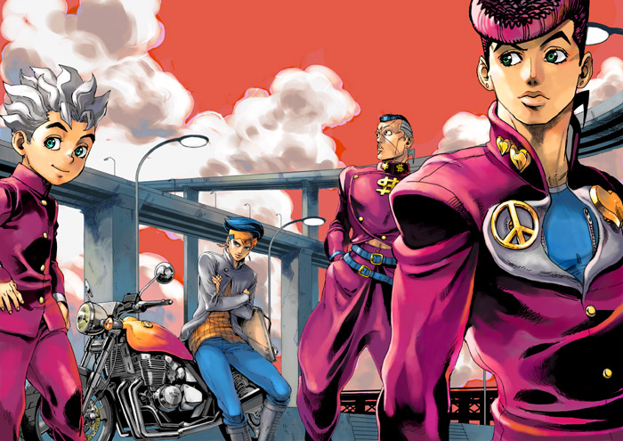 black_hair, blue_hair, boots, cloud, clouds, crossed_arms, earrings, face