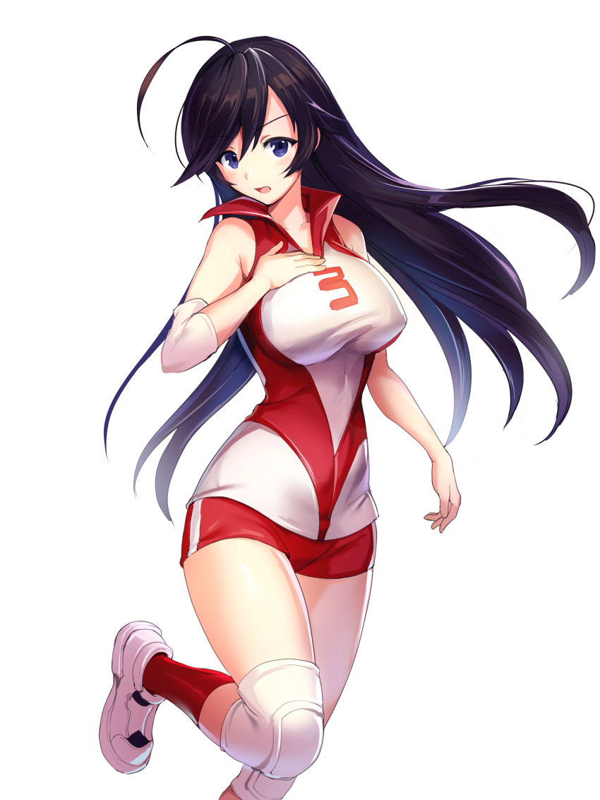 1girl, absurdres, ahoge, bangs, black_hair, blue_eyes, breasts, commentary
