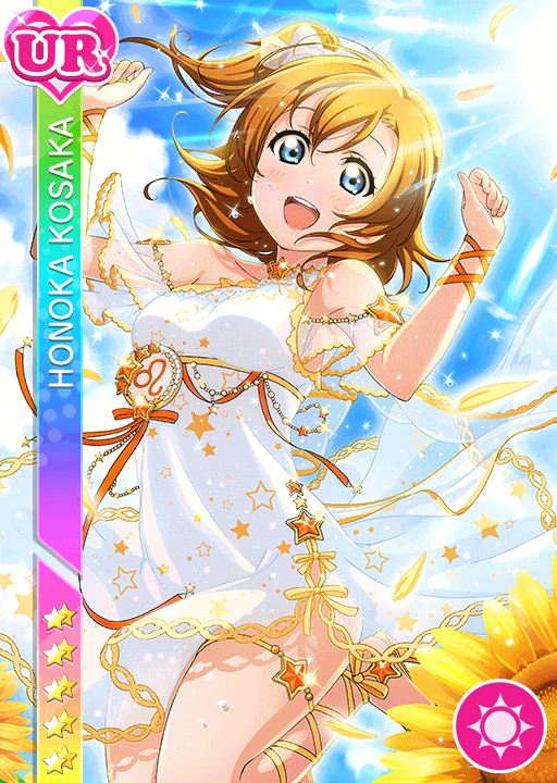 blue_yes, blush, character_name, dress, happy, kousaka_honoka, love_live!_school_idol_festival, love_live!_school_idol_project, orange_hair, short_hair, sky