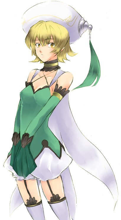 .hack//g.u., .hack//games, atoli, blonde_hair, breasts, cape, choker, cleavage