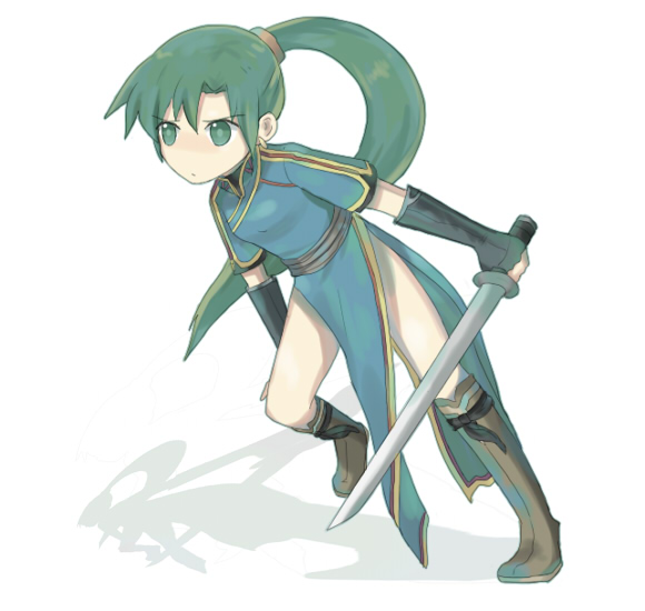 fire_emblem:_rekka_no_ken, fire_emblem_blazing_sword, green_eyes, green_hair, lyn, lyndis_(fire_emblem), megata, ponytail