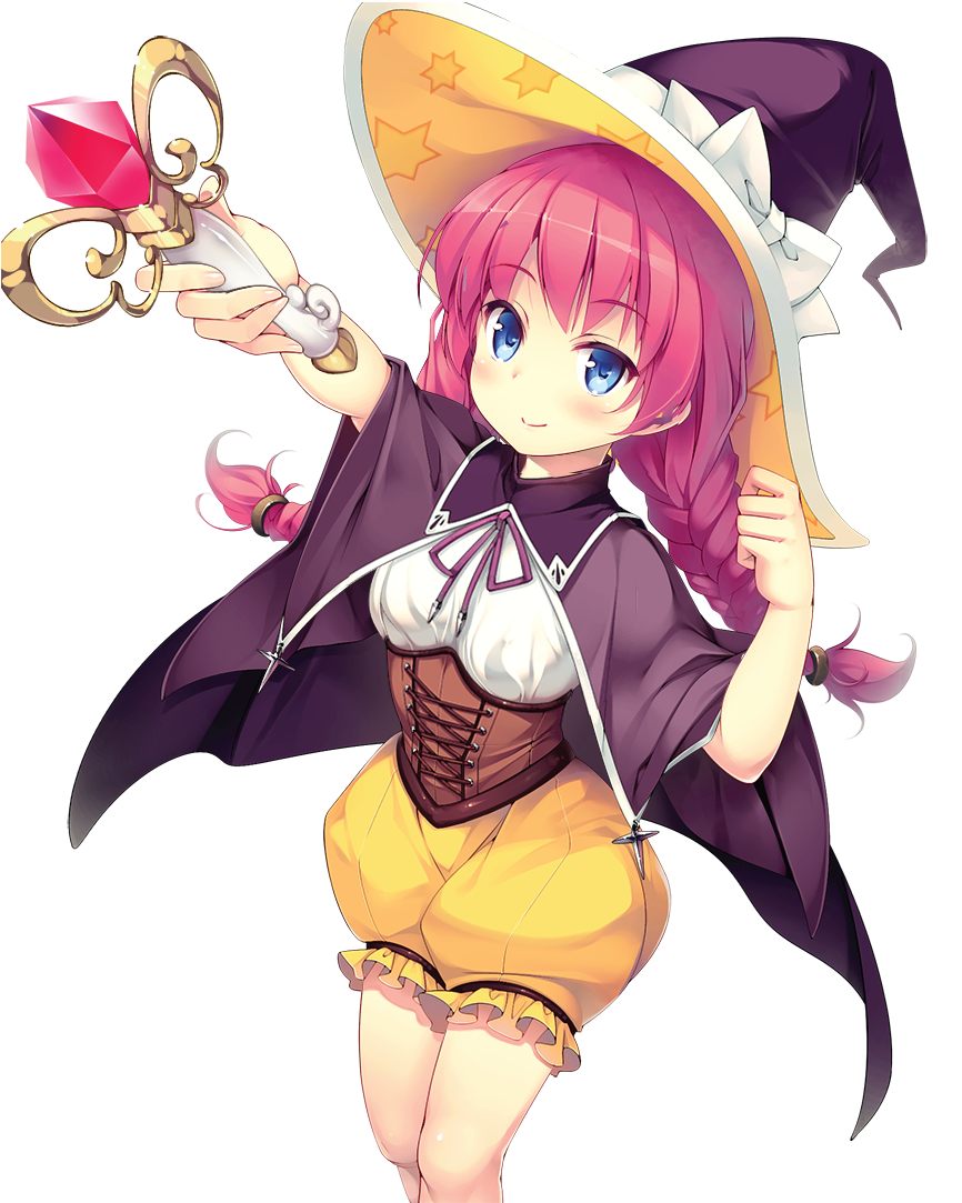 aasha, c:, cape, corset, crystal, daibouken!_yukeyuke_osawari_island, eyebrows_visible_through_hair, hat
