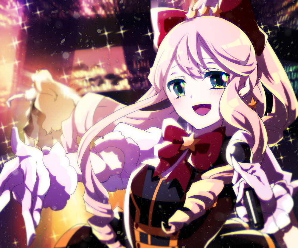 1girl, artist_request, bow, braid, hair_bow, hair_ornament, hoshifuri_sosogu, hoshiiro_girldrop