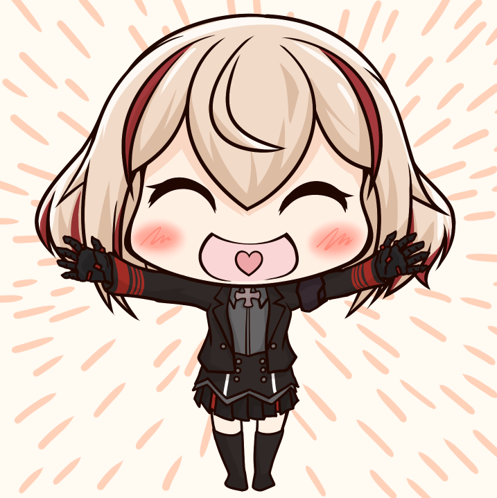 1girl, ^_^, ^o^, aka_shiba, azur_lane, black_jacket, black_legwear, black_skirt