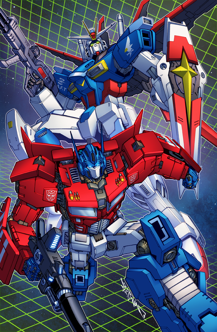 80s, 90s, alex_milne, autobot, blue_eyes, crossover, energy_sword, glowing