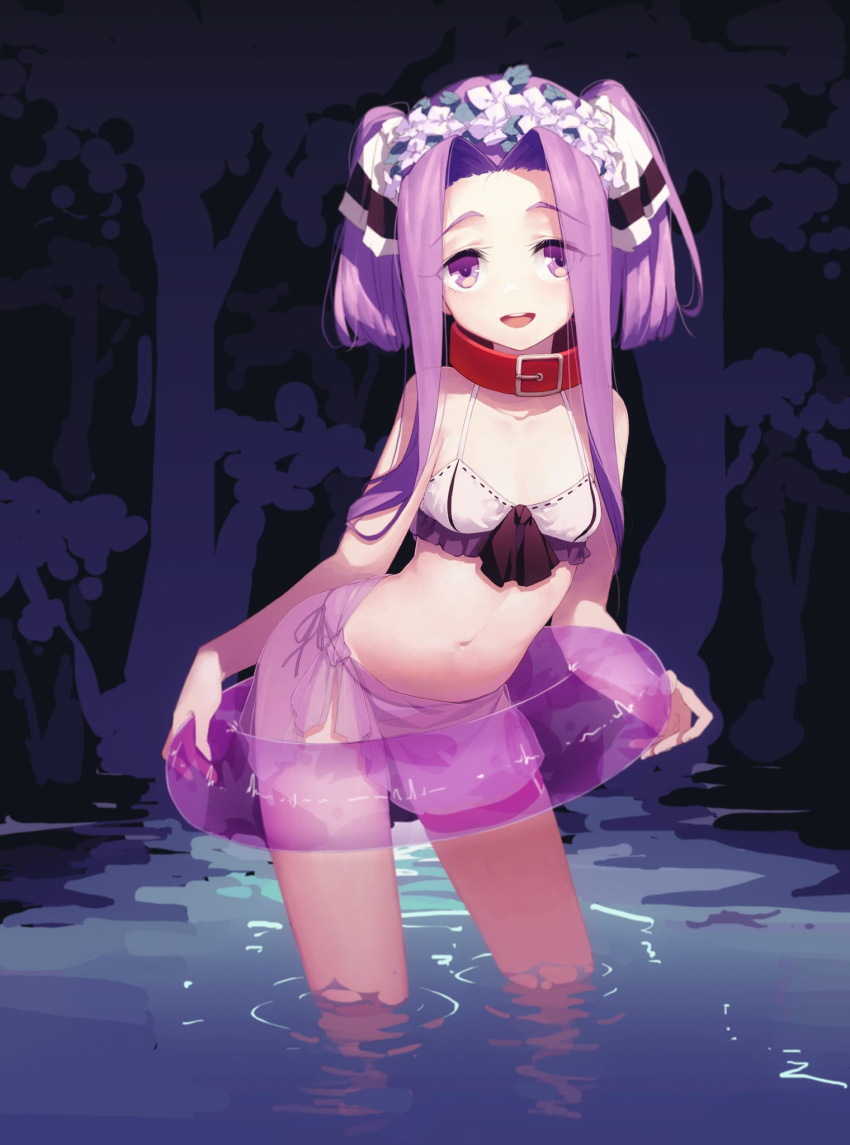 1girl, :d, bangs, bikini, breasts, collar, cute, fate/grand_order