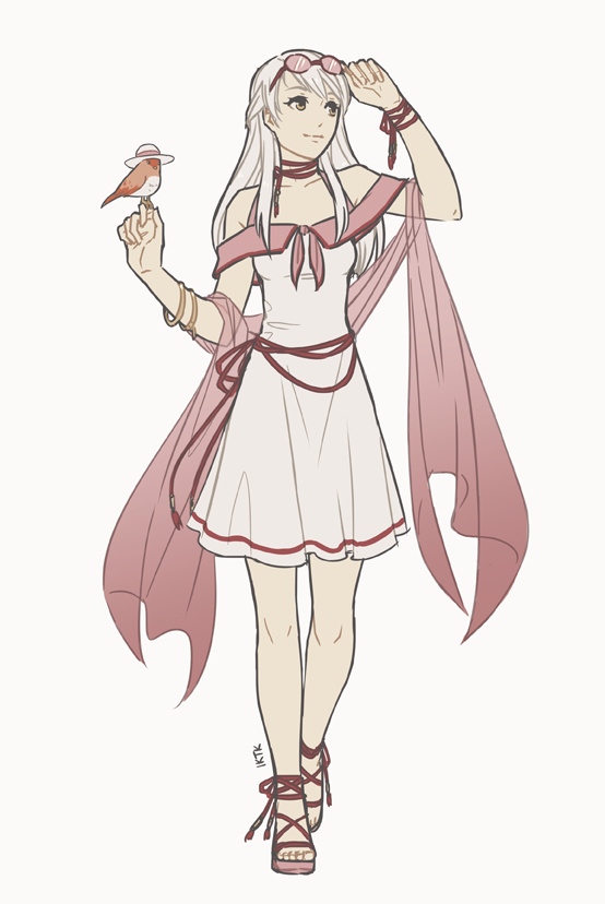 1girl, bare_shoulders, bracelet, dress, fire_emblem, fire_emblem:_akatsuki_no_megami, fire_emblem_heroes, flower
