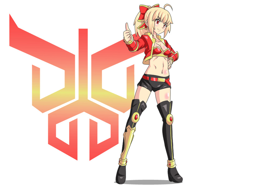 1girl, ahoge, artoria_pendragon_(all), blonde_hair, breasts, buti-yu, closed_mouth, crossover