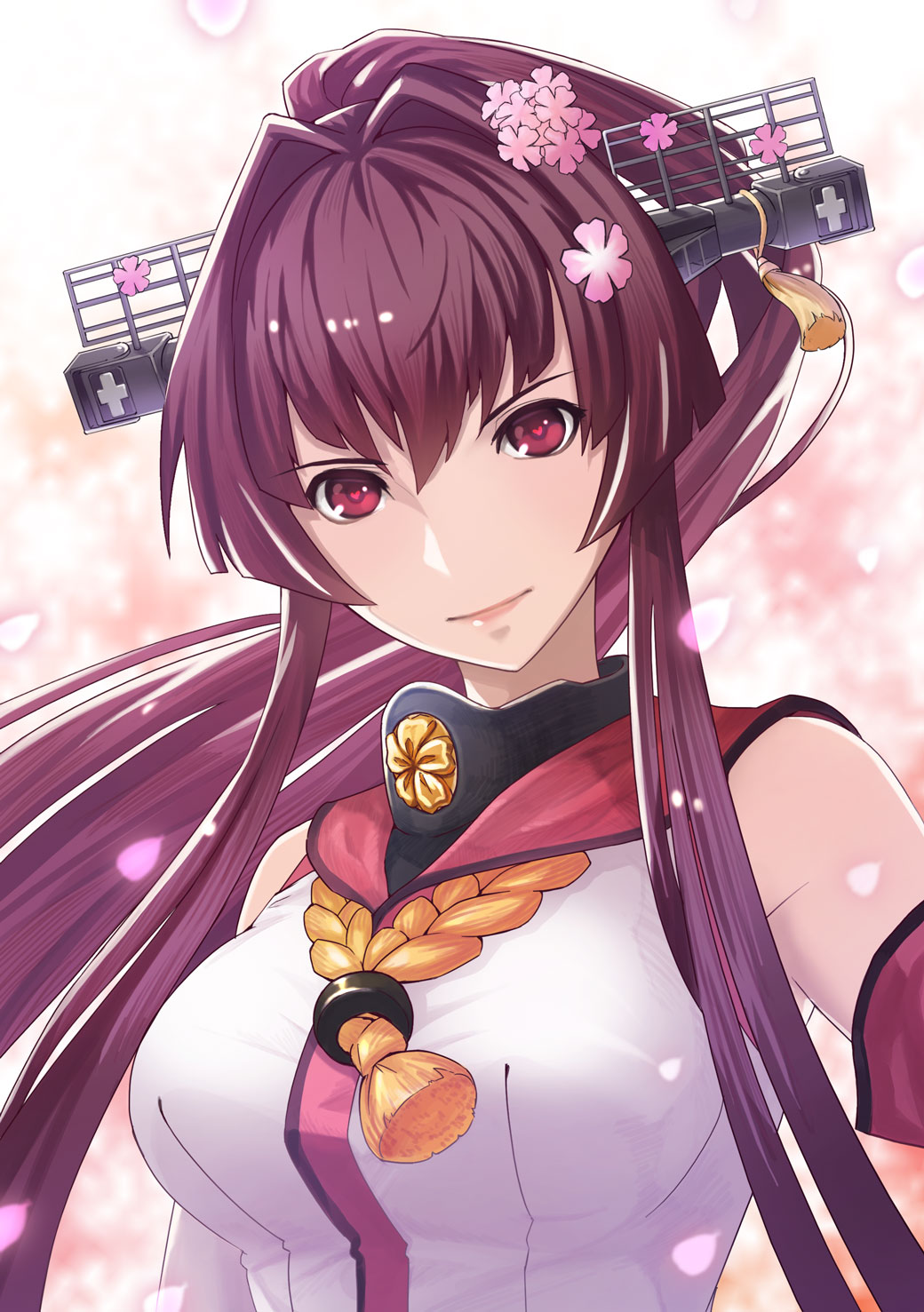 brown_hair, heart, heart-shaped_pupils, highres, isono_wataru, kantai_collection, long_hair, symbol-shaped_pupils