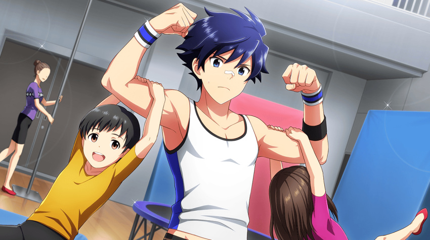 blue_eyes, blue_hair, idolmaster, idolmaster_side-m, idolmaster_side-m_live_on_stage, shirt, short_hair, takeru_taiga