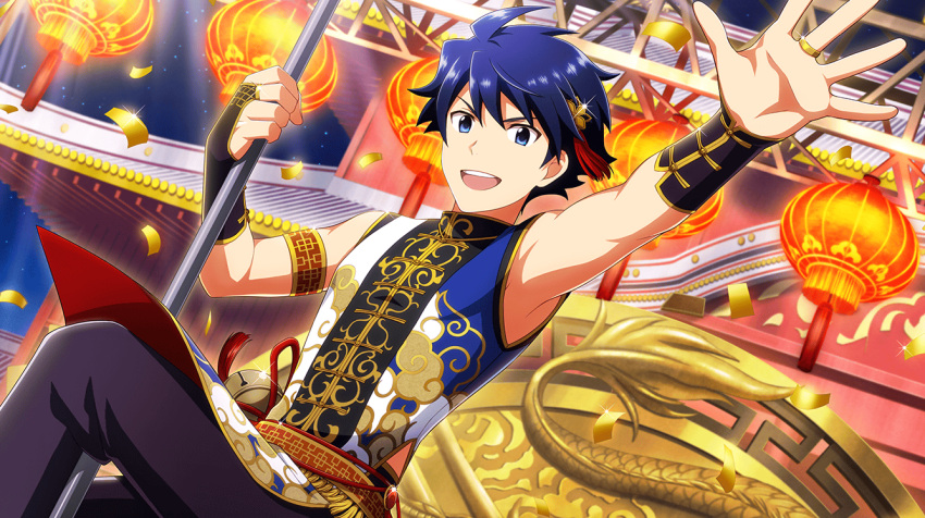 blue_eyes, blue_hair, dress, festival, idolmaster, idolmaster_side-m, idolmaster_side-m_live_on_stage, short_hair