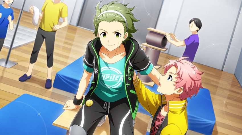 black_eyes, dress, green_hair, idolmaster, idolmaster_side-m, idolmaster_side-m_live_on_stage, mitarai_shouta, short_hair