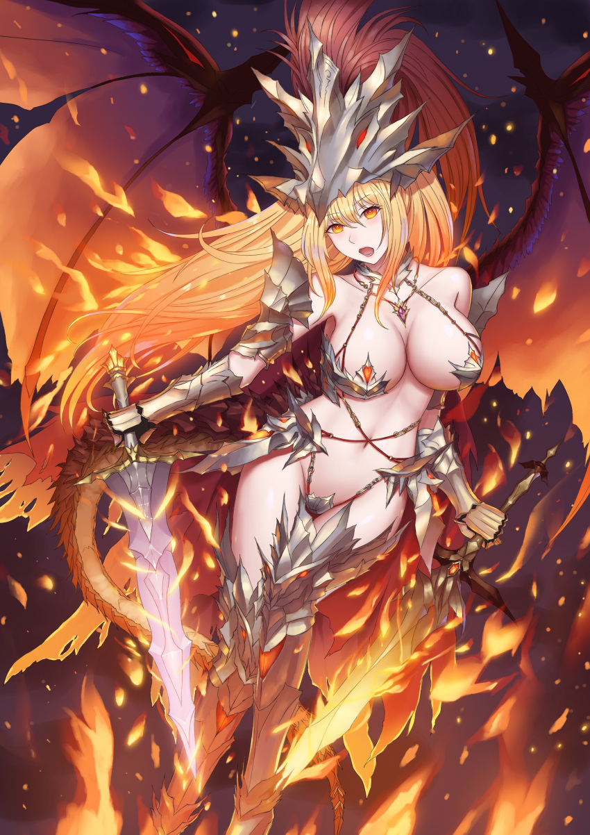 1girl, :o, absurdres, armor, bare_shoulders, breasts, cleavage, crotch_plate