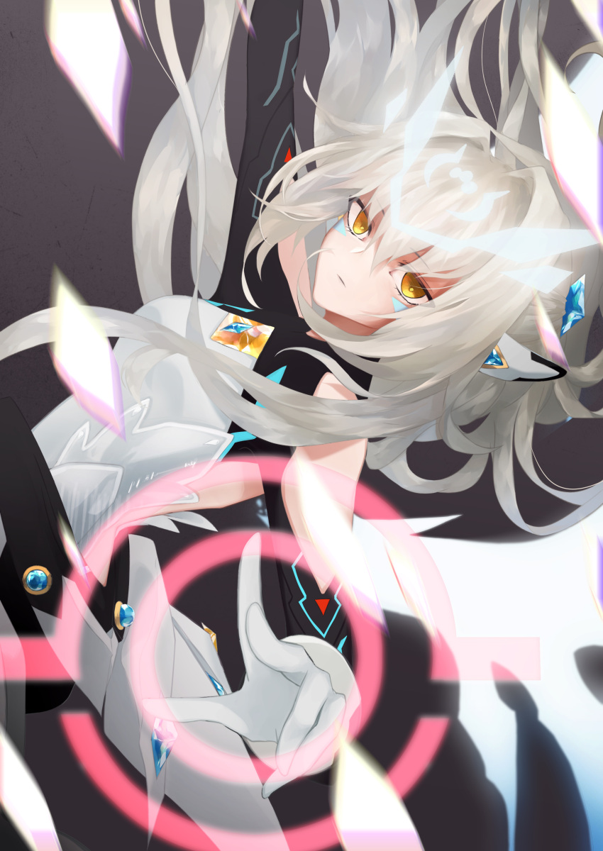1girl, absurdres, code:_sariel_(elsword), crown, elsword, energy, eve_(elsword), eyebrows_visible_through_hair