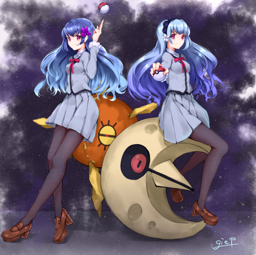 2girls, absurdres, aikatsu!_(series), aikatsu_friends!, blue_hair, creatures_(company), game_freak, gen_3_pokemon