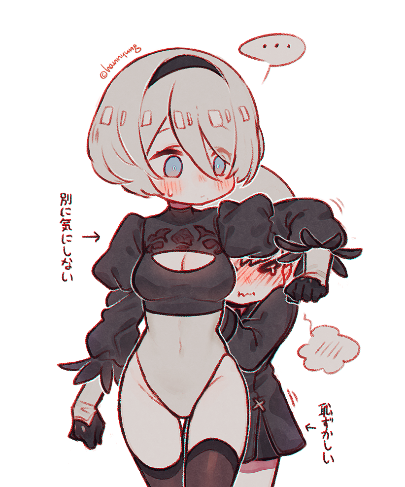 1boy, 1girl, black_legwear, blue_eyes, blush, breasts, cleavage_cutout, covered_navel