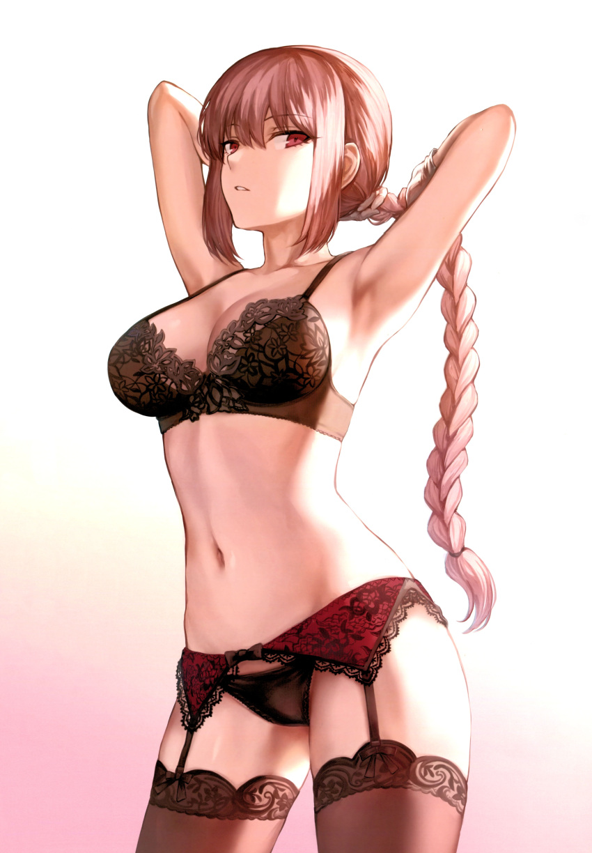 1girl, absurdres, adjusting_hair, armpits, arms_behind_head, arms_up, bangs, black_bow