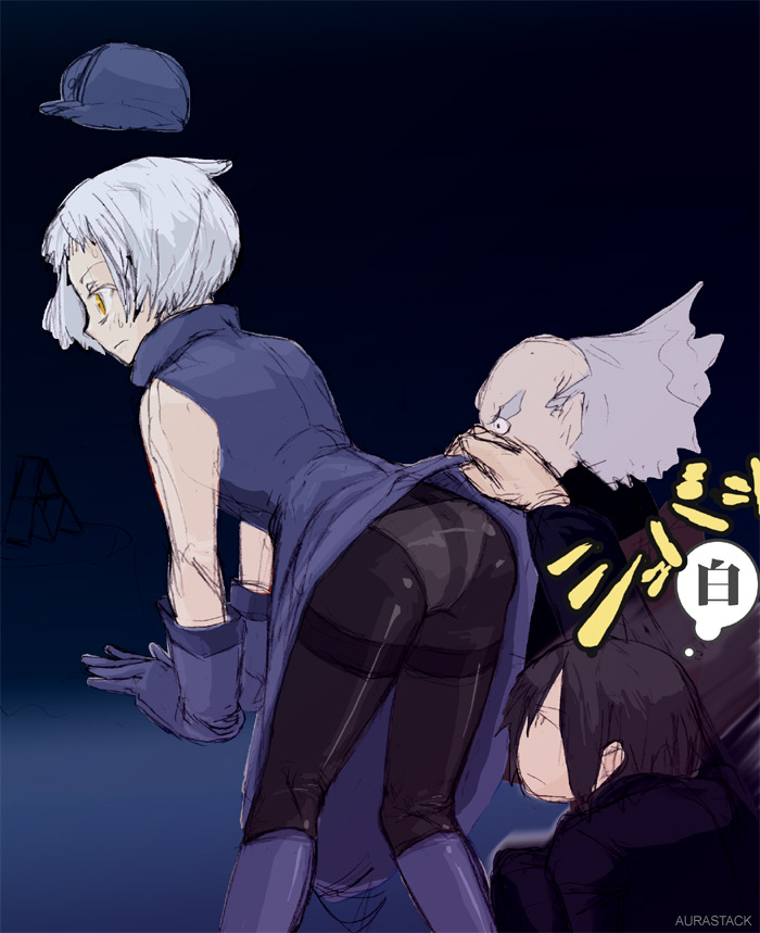 ass, aurastack, dress, dress_lift, elizabeth, elizabeth_(persona), gloves, igor