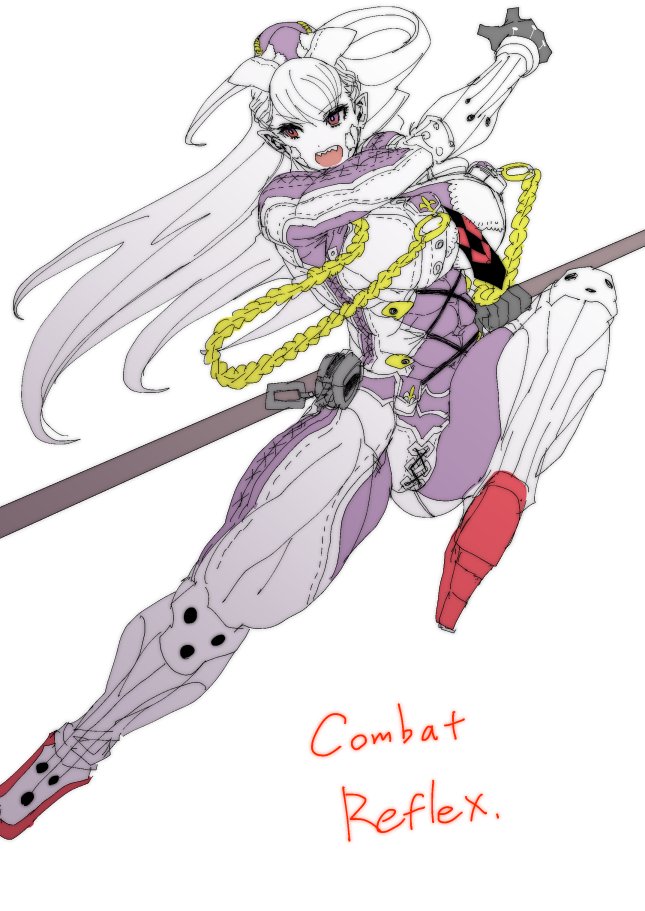 1girl, abs, breasts, english, gloves, kicking, long_hair, looking_to_the_side