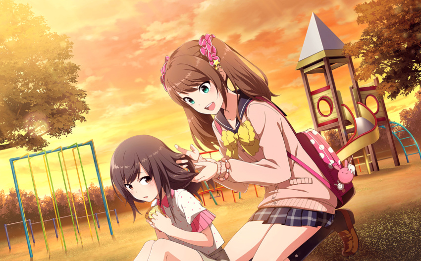 brown_hair, dress, green-eyes, idolmaster, idolmaster_side-m, idolmaster_side-m_live_on_stage, long_hair, mizushima_saki