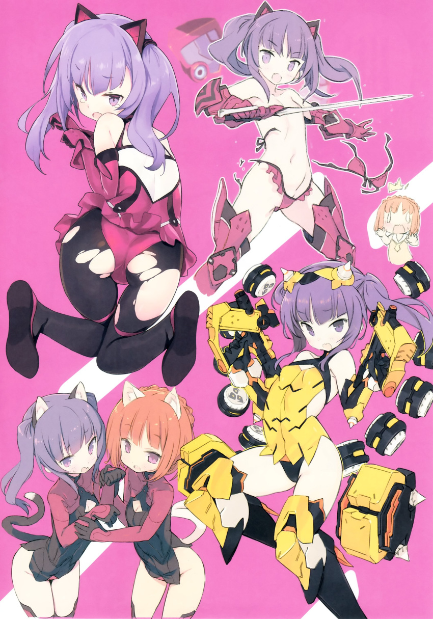 /\/\/\, 0_0, 2girls, :d, absurdres, aikawa_aika, alice_gear_aegis, alternate_costume